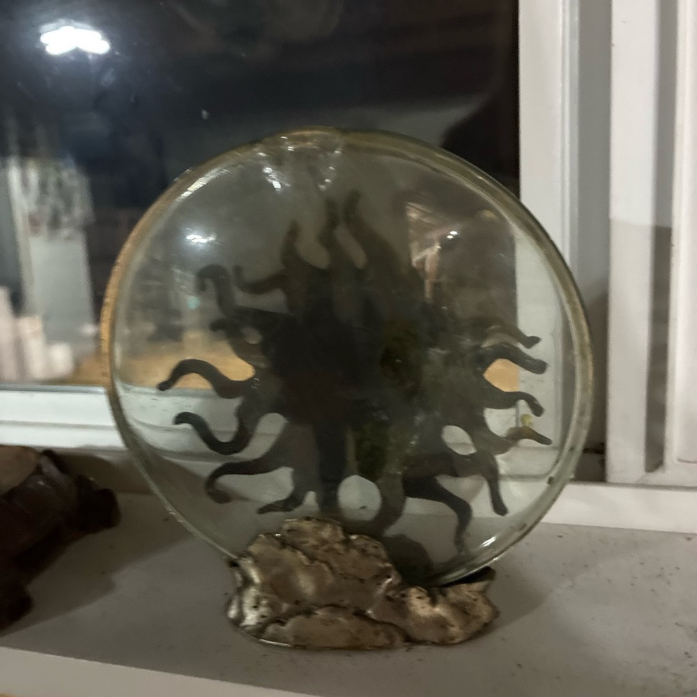 Metallic Sun Sculpture Glass Plate Decorative Accent - Gold - Picture 2 of 4
